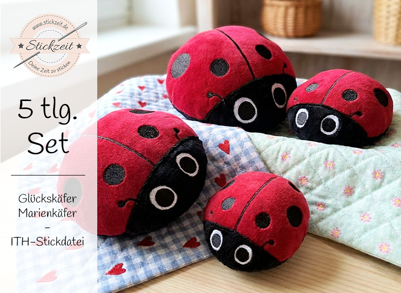 Glückskäfer Marienkäfer - ITH-Stickdatei